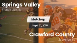 Matchup: Springs Valley High vs. Crawford County  2018