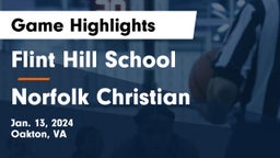 Flint Hill School vs Norfolk Christian  Game Highlights - Jan. 13, 2024