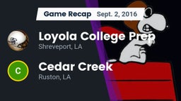 Recap: Loyola College Prep  vs. Cedar Creek  2016