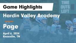 Hardin Valley Academy vs Page  Game Highlights - April 6, 2024