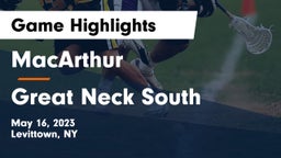 MacArthur  vs Great Neck South Game Highlights - May 16, 2023