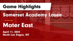 Somerset Academy Losee vs Mater East Game Highlights - April 11, 2024
