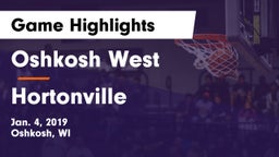 Oshkosh West  vs Hortonville  Game Highlights - Jan. 4, 2019