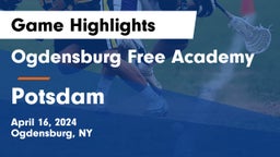 Ogdensburg Free Academy  vs Potsdam Game Highlights - April 16, 2024