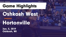 Oshkosh West  vs Hortonville  Game Highlights - Jan. 5, 2019