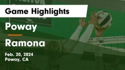 Poway  vs Ramona  Game Highlights - Feb. 20, 2024