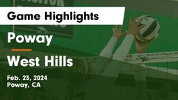 Poway  vs West Hills Game Highlights - Feb. 23, 2024