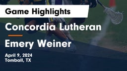 Concordia Lutheran  vs Emery Weiner Game Highlights - April 9, 2024