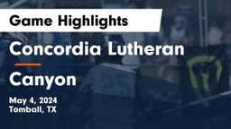 Concordia Lutheran  vs Canyon  Game Highlights - May 4, 2024