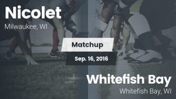 Matchup: Nicolet  vs. Whitefish Bay  2016
