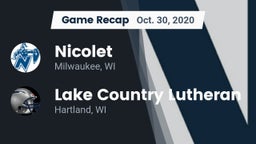 Recap: Nicolet  vs. Lake Country Lutheran  2020