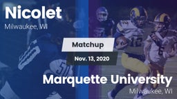 Matchup: Nicolet  vs. Marquette University  2020