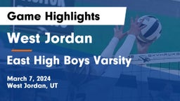 West Jordan  vs East High Boys Varsity Game Highlights - March 7, 2024
