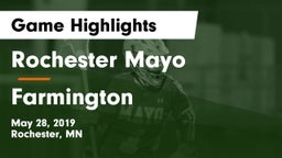 Rochester Mayo  vs Farmington  Game Highlights - May 28, 2019