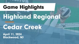 Highland Regional  vs Cedar Creek  Game Highlights - April 11, 2024