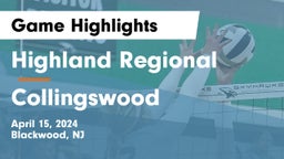 Highland Regional  vs Collingswood  Game Highlights - April 15, 2024