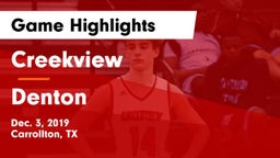 Creekview  vs Denton  Game Highlights - Dec. 3, 2019