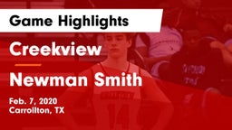 Creekview  vs Newman Smith  Game Highlights - Feb. 7, 2020