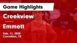 Creekview  vs Emmett  Game Highlights - Feb. 11, 2020