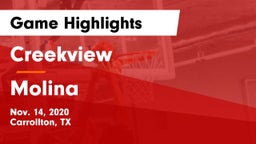 Creekview  vs Molina  Game Highlights - Nov. 14, 2020