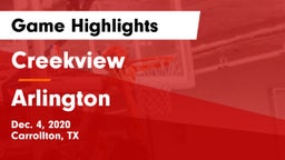 Creekview  vs Arlington  Game Highlights - Dec. 4, 2020