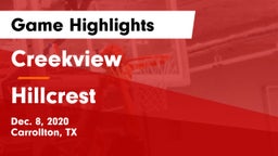 Creekview  vs Hillcrest  Game Highlights - Dec. 8, 2020