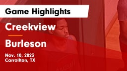 Creekview  vs Burleson  Game Highlights - Nov. 10, 2023