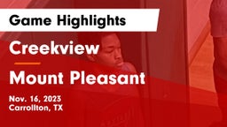 Creekview  vs Mount Pleasant  Game Highlights - Nov. 16, 2023