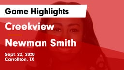 Creekview  vs Newman Smith  Game Highlights - Sept. 22, 2020