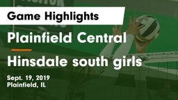 Plainfield Central  vs Hinsdale south girls Game Highlights - Sept. 19, 2019
