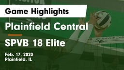 Plainfield Central  vs SPVB 18 Elite Game Highlights - Feb. 17, 2020