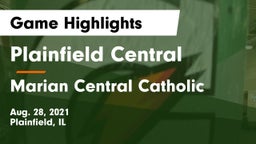 Plainfield Central  vs Marian Central Catholic  Game Highlights - Aug. 28, 2021
