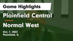Plainfield Central  vs Normal West  Game Highlights - Oct. 7, 2022