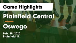 Plainfield Central  vs Oswego  Game Highlights - Feb. 18, 2020