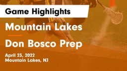 Mountain Lakes  vs Don Bosco Prep  Game Highlights - April 23, 2022