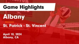 Albany  vs St. Patrick - St. Vincent  Game Highlights - April 10, 2024