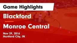 Blackford  vs Monroe Central  Game Highlights - Nov 29, 2016