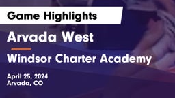 Arvada West  vs Windsor Charter Academy Game Highlights - April 25, 2024