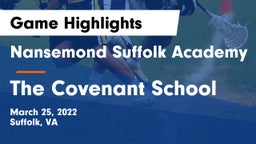 Nansemond Suffolk Academy vs The Covenant School Game Highlights - March 25, 2022