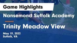 Nansemond Suffolk Academy vs Trinity Meadow View Game Highlights - May 19, 2022
