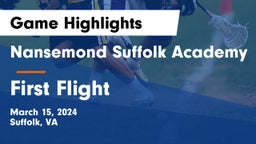 Nansemond Suffolk Academy vs First Flight  Game Highlights - March 15, 2024