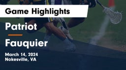 Patriot   vs Fauquier  Game Highlights - March 14, 2024