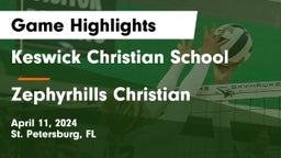 Keswick Christian School vs Zephyrhills Christian Game Highlights - April 11, 2024