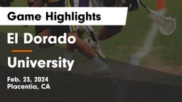 El Dorado  vs University  Game Highlights - Feb. 23, 2024