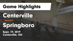 Centerville vs Springboro  Game Highlights - Sept. 19, 2019