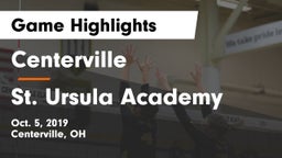 Centerville vs St. Ursula Academy  Game Highlights - Oct. 5, 2019
