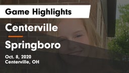 Centerville vs Springboro  Game Highlights - Oct. 8, 2020