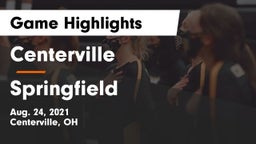 Centerville vs Springfield  Game Highlights - Aug. 24, 2021