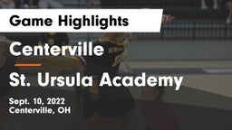 Centerville vs St. Ursula Academy  Game Highlights - Sept. 10, 2022