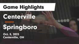 Centerville vs Springboro  Game Highlights - Oct. 5, 2023